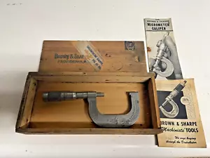 Vintage Brown & Sharpe Micrometer w/Case & Booklets - Picture 1 of 9