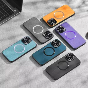 Custodia magnetica semplice per iPhone 16 15 14 13 Pro Max antiurto ibrida TPU cover - Foto 1 di 14