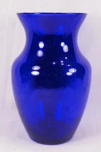 Cobalt Blue Glass Vase Urn Shape Decorative Vintage - Picture 1 of 4