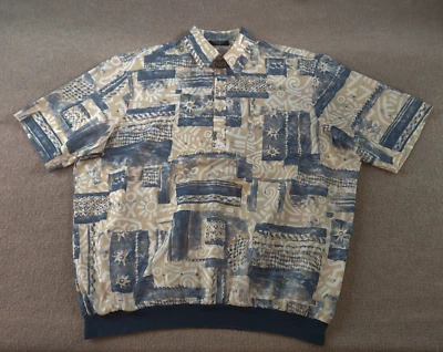 VTG Fulton Street Shirt Works Mens 2XLT Abstract Art Banded Waist Disco Bowling — 第 1/4 张图片