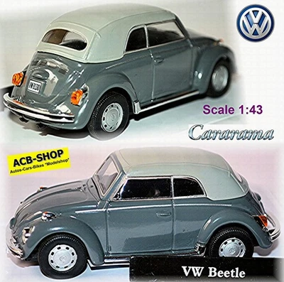 VW Volkswagen Maggiolino 1302 Cabriolet Chiuso Beetle 1970-72 Grigio 1:43 - Immagine 1 di 4