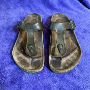 Birkenstock Zehenstegsandalen Gizeh Metallic Bronze Leder Größe 41 Damen 10 Herren 8 - Bild 1 von 8