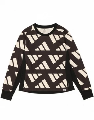 Top ADIDAS Mujer Aeroready Gráfico Manga Larga Reino Unido 8/10 Pequeño Negro AJ04 Foto 1 de 4