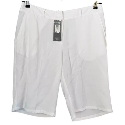 Bermudas Eileen Fisher NUEVAS Tencel Tapered tiro medio blancas modestas pequeñas Foto 1 de 4