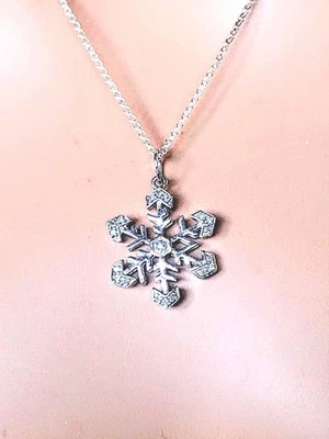 Heng Ngai HN Diamond Sterling Snowflake Pendant on 925 Chain Necklace 18" - Image 1 of 4