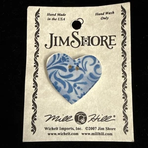 Mill Hill Jim Shore Button - Blue Heart - NOS Rare - Picture 1 of 4