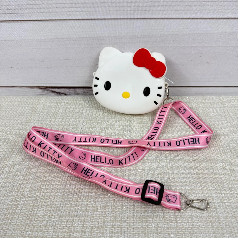 Hello Kitty белое лицо монета сумочки сумка розовый ремень милый Kawaii Sanrio - Изображение 1 из 4