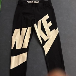 NIKE - Large Lettering - Black Stretch Activewear Pants - Youth Size Small - Picture 1 of 7