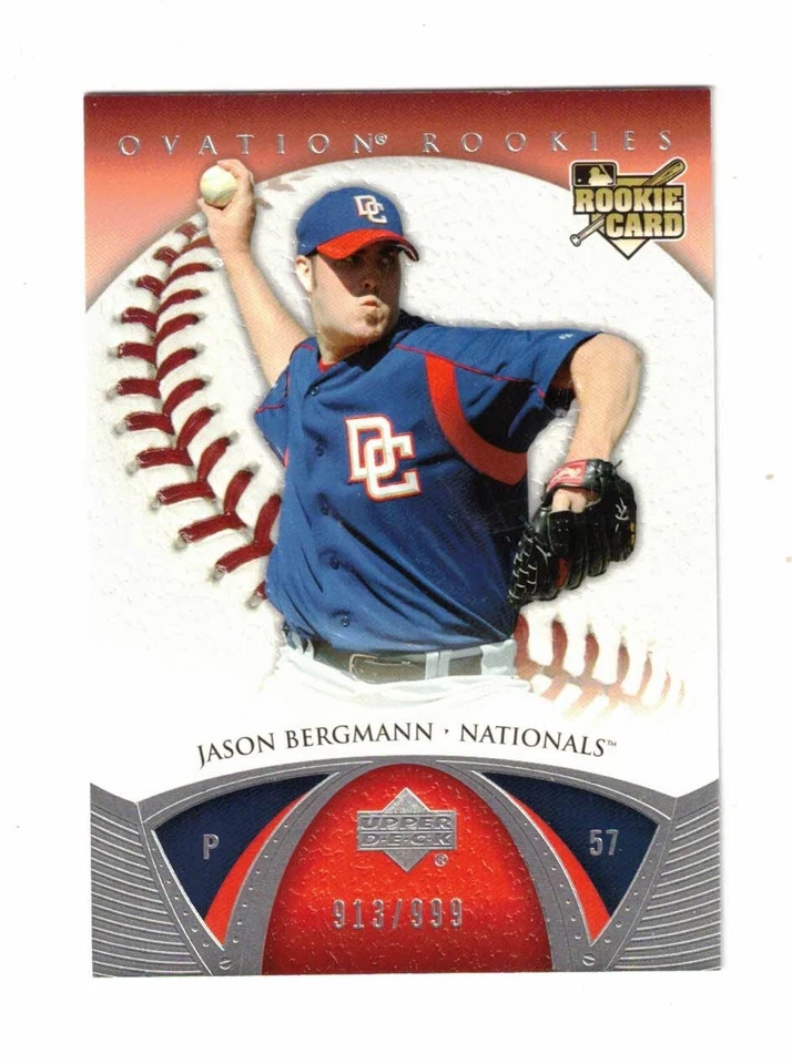 2006 Upper Deck Ovation #117 Jason Bergmann RC Washington Nationals 913/999 - Image 1 of 2