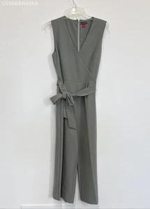 Vince Camuto Ethereal Dawn Smoked Sage Green Sleeveless Jumpsuit - Size 4 - Picture 1 of 7