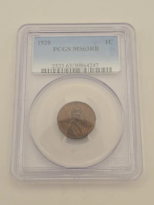 1920 PCGS MS63RB Lincoln Wheat Penny Cent 1c - Image 1 of 4