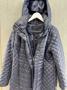 Marc New York Andrew Marc Navy Blue Quilted Full Zip Coat Women's Size XL POE - Picture 1 of 12