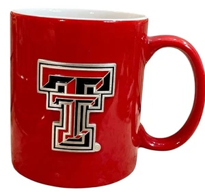 Texas Tech coffee Cup 3D Embellishment TT Silver Red Black Slick NWOB Ceramic - Picture 1 of 5