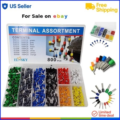 Медные клеммы проводов феррула в ассортименте набор для электрических соединений 800 шт. - Изображение 1 из 4