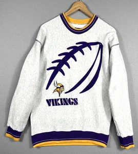 Vintage 90s NFL Minnesota Vikings Legends Athletics SpellOut Sweatshirt USA Sz L - Picture 1 of 6