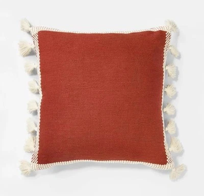 Almohada Exterior | Marco Tejido Cuadrado | Con Borlas Laterales | Almohada Umbral Foto 1 de 3