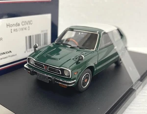 Coche modelo Hi Story HS344GR Honda Civic RS (1974) resina verde escala 1:43 - Imagen 1 de 10