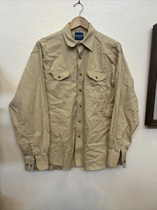 Wrangler Western Shirt Mens 17x36 XL Button Up Tan - Picture 1 of 3
