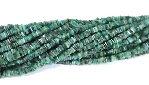 Emerald Shaded Smooth Heishi Beads Natural Emerald Square Gemstone Beads 16 Inch - Picture 1 of 5