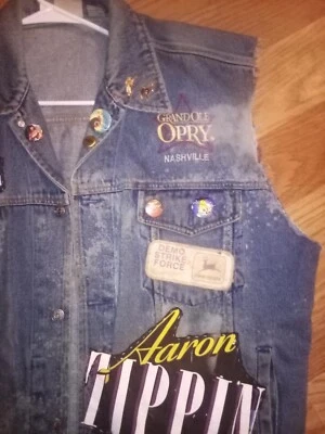 Chaleco de música country western para hombre hecho a mano años 90 country outlaw Foto 1 de 4