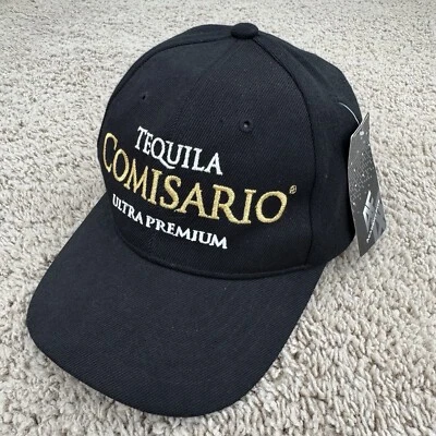 Sombrero Tequila Comisario Ultra Premium Negro/Dorado Gorras Ajustables Plus Gorra Nuevo con Etiquetas Foto 1 de 4