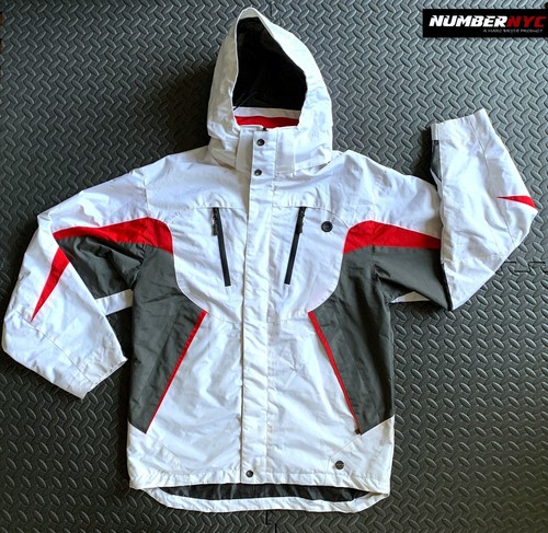 UNDERCOVER Giacca da snowboard Hawke & Co Uomo Outerwear Inverno Bianco Cappuccio Sportivo Taglia Small