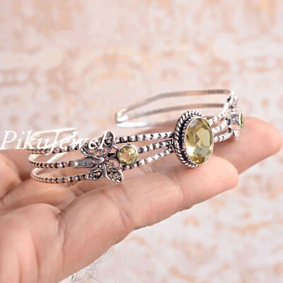 Bracciale in argento sterling 925 con topazio citrino multi gemma regalo... - Immagine 1 di 4