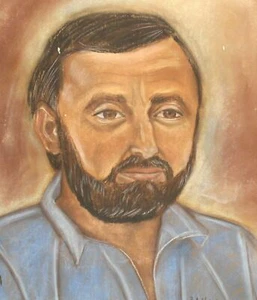 90's realist pastel painting portrait of a man - Picture 1 of 18