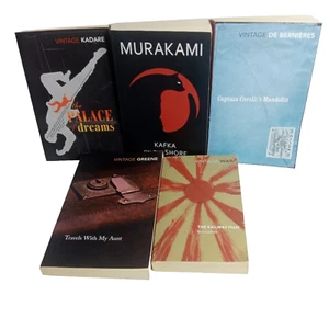Vintage Classics 5 X Novel Set Lomax Greene De Bernieres Murakami Kadare - Picture 1 of 16