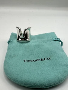 Tiffany & Co Elsa Peretti Sterling Silver Split Ring Size 8 - Picture 1 of 5