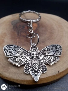 Death Moth Head Butterfly Gothic Keyring Pendant Jewellery Gift Bag UK - Picture 1 of 4