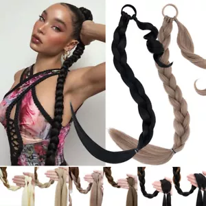 Real Thick Wrap on Ponytail Hair Piece Clip In Pony Tail Wig As Human Long 86cm - Picture 1 of 29