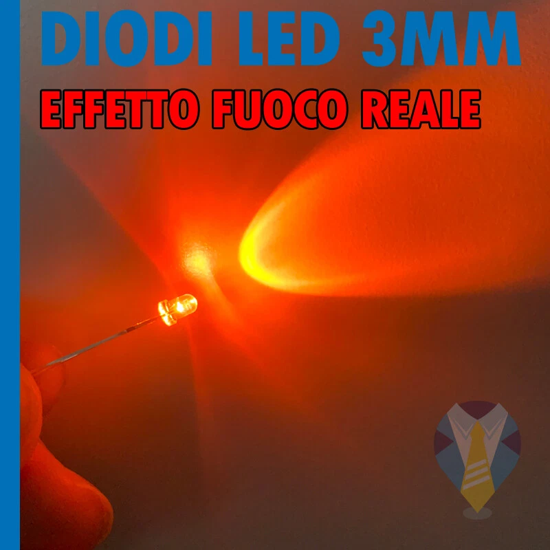 50 pezzi micro lampada led tremolante diametro 3mm effetto fuoco reale presepe - Immagine 1 di 1