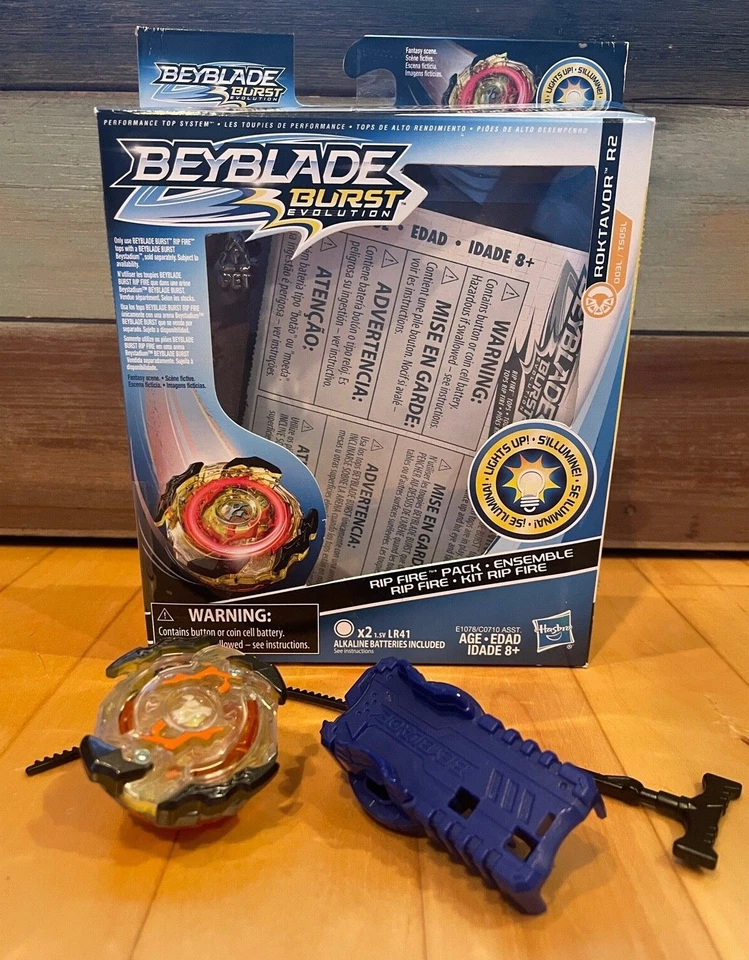 Hasbro Beyblade Burst Evolution Rocktavor R2 Rip Fire Battle Top SEM LUZ - Imagem 1 de 1