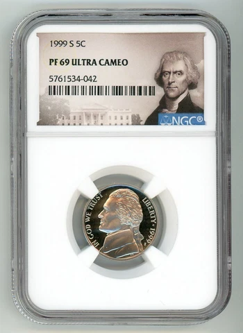 1999 S JEFFERSON NICKEL 5C NGC PF 69 ULTRA CAMEO   R6 Cover