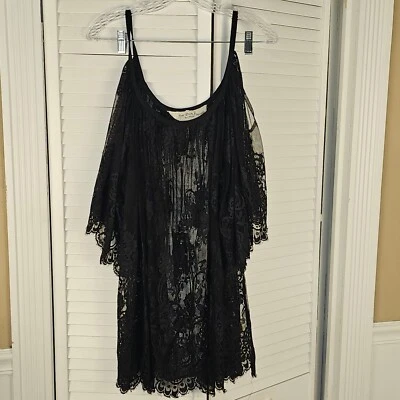 Jens Pirate Booty X Free People Black Lace On The Open Road Tunic Top Dress XS/S - Image 1 of 4