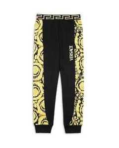 Versace Barocco Jogger Pants Little Boys' 5 Black/Gold Elastic Waist Pull On - Picture 1 of 17