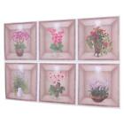 6 Sheets 6 Sheets 3D Vases Wall Decal PVC Orchid Decals  Dining Room