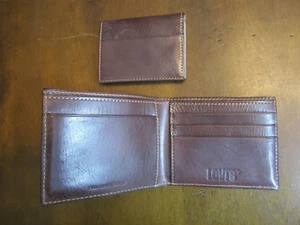 Levis Strauss Bifold Wallet Brown Full Grain Leather New - Picture 1 of 8