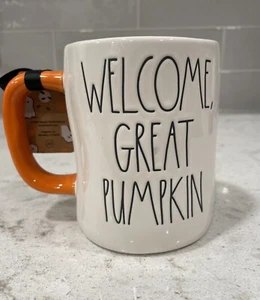 WELCOME, GREAT PUMPKIN Rae Dunn X Peanuts Linus Halloween Bats Mug NEW W/ TAGS - Picture 1 of 5
