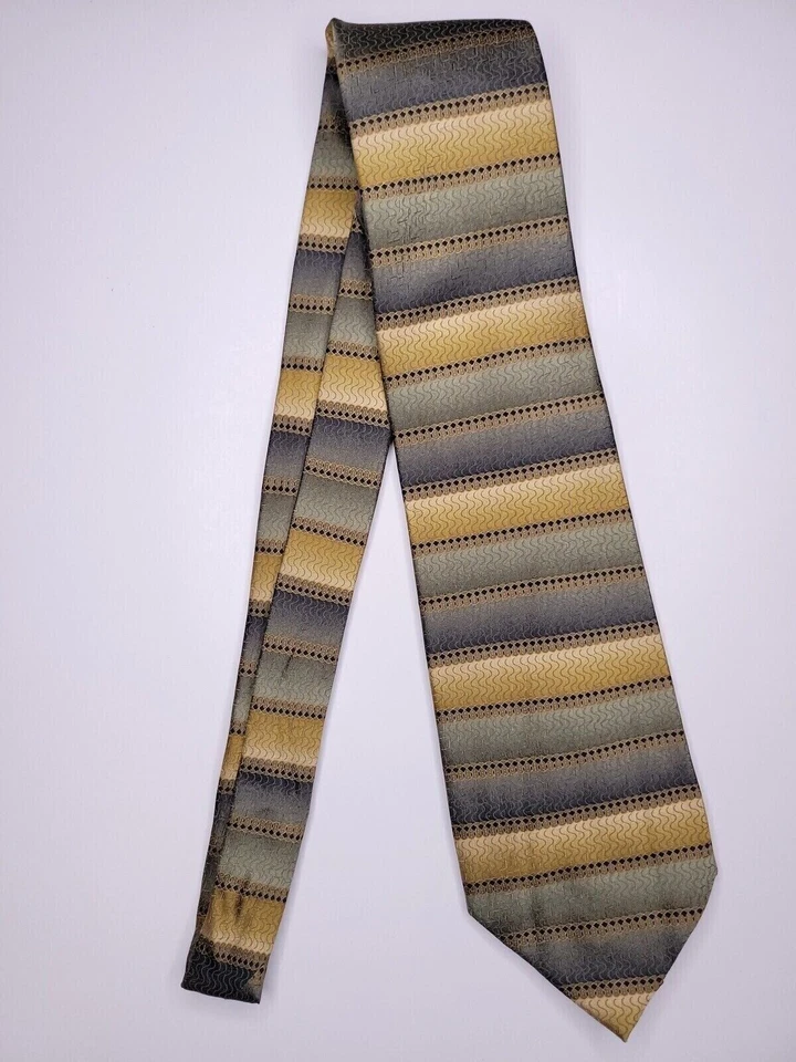 Corbata formal para hombre Carlos Devenezia 60"Lx3,75"W verde/marrón Foto 1 de 4