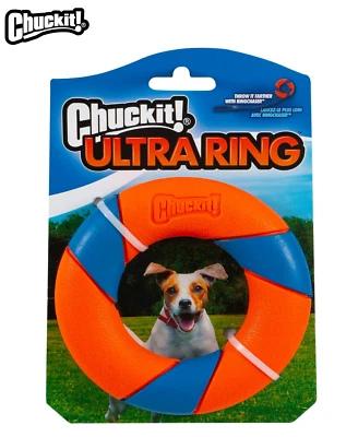 CHUCKIT! ULTRA RING FLYING DISC RUBBER DOG TOY HIGH VISIBLITY FETCH FRISBEE TOY