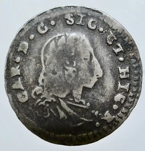 PALERMO - CARLO DI BORBONE 1734-1759 -AG/ 1/2 MEZZO TARI 1751 - Picture 1 of 2