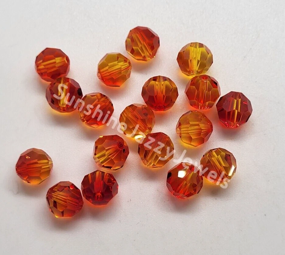 Swarovski Crystal Fire Opal Round 5000 Beads; 4mm (24), 6mm (12) or 8mm (6) - Image 1 of 1