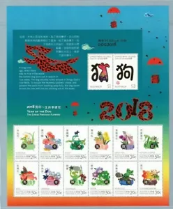 Estampillas del año del perro de la isla de Navidad 2018 como nuevas Muh - Imagen 1 de 1