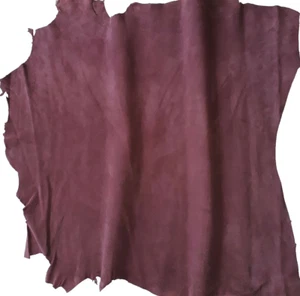 LEDER TIP 32908-LY, Lederreste, 1 Lederhaut, pflaumefarben, velours - Bild 1 von 1