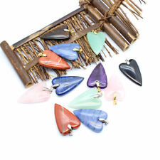 Natural Chakra Crystal Heart Stones Quartz Pendant Jewelry Healing Reiki Gifts
