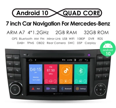 Android 10 Gps Stereo Radio Carplay 7“ for Mercedes Benz E-Class W211 E320 E - Image 1 of 4