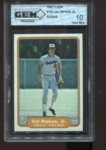 Cal Ripken Jr. Rookie 1982 Fleer #176 RC Card MLB Baltimore Orioles GEM MINT 10 - Picture 1 of 2