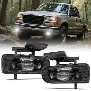 Bumper LED Fog Lights Driving Lamps Black For GMC Sierra 1500/2500/3500 1999-02 - Bild 1 von 7